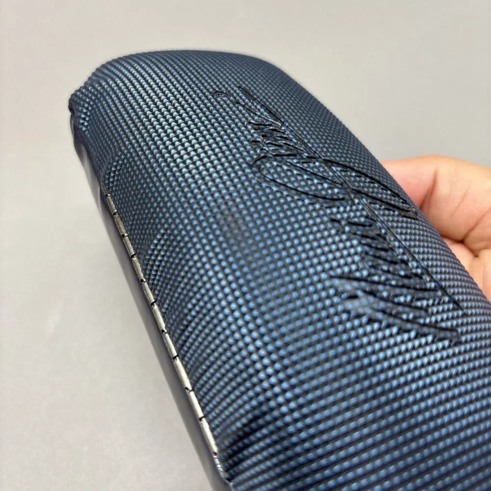 Maui Jim Sunglasses Hard Case Navy Blue Textured Clamshell Logo Eyeglasses